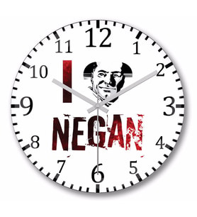 The Walking Dead Negan Duvar Saati Bombeli Gercek Cam