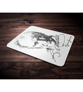 Kişiye Özel Atatürk Siluet ve İmza Temalı Mouse Pad (BEYAZGRI-BEYAZ)