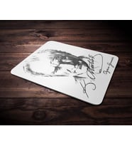 Kişiye Özel Atatürk Siluet ve İmza Temalı Mouse Pad (BEYAZGRI-BEYAZ)