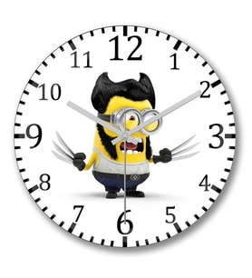 Minions Wolvenion1 Duvar Saati Bombeli Gercek Cam