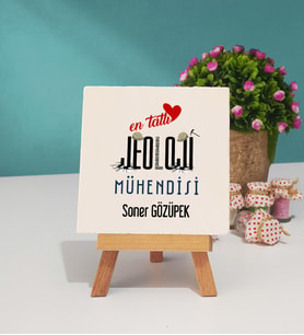 Mesajlı Jeoloji Mühendisi Tasarımlı Kişiye Özel Jeoloji Mühendisi Dekoratif Taş Baskı 