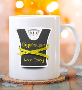 BK Gift Kişiye Özel Diyetisyen Beyaz Kupa Bardak