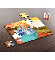 BK Gift Kişiye Özel Kadın Eczacı Karikatürlü Ahşap Puzzle-4