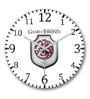 Game of Thrones Casa Targaryen Duvar Saati Bombeli Gercek Cam