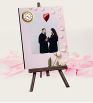 BK Gift Kişiye Özel Fotoğraflı Şovaleli Masa Saati  10