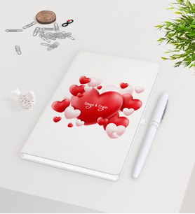 BK Gift Kişiye Özel Sevgililer Günü Beyaz Defter Kalem Seti-41