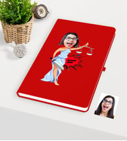 BK Gift Kişiye Özel Bayan Avukat Karikatürlü Kırmızı Defter - 1