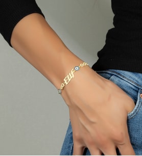 Else Silver Sonsuzluklu Nazarlı İsimli 925 Ayar Gümüş Bileklik