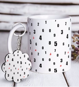 BK Gift Kişiye Özel İsimli Beyaz Kupa ve Anahtarlık Hediye Seti-36 (Model 1)