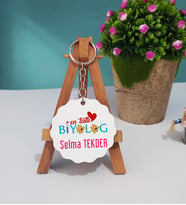 En Tatlı Biyolog Hediye Ahşap Anahtarlık