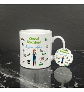Ziraat Teknikeri Kupa Bardak ve Anahtarlık Set
