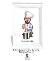 Aşçılara Özel Fotoğraflı ve Özel İsimli Karikatür Çerçeves