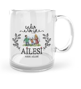 BK Gift Kişiye Özel Yılın En İyi Ailesi Cam Kupa Bardak  2