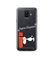 Snoopy Tasarımlı Süper Şeffaf Silikon Telefon Kılıfı Samsung A6 (2018)