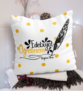 BK Gift Kişiye Özel Edebiyat Öğretmeni  Yastık - 1