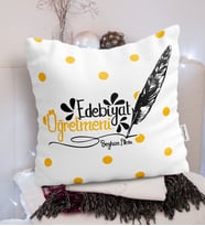 BK Gift Kişiye Özel Edebiyat Öğretmeni  Yastık - 1
