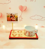 Kişiye Özel Fotoğraflı Love Kupalı Notluk Hediye Seti