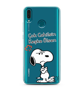 Snoopy Tasarımlı Süper Şeffaf Silikon Telefon Kılıfı Huawei Y9 (2019)