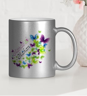 BK Gift Kişiye Özel Sevgililer Günü Temalı Gümüş Yaldızlı Kupa Bardak  10