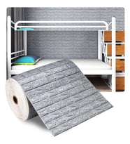 NW02 GRİ KENDİNDEN YAPIŞKANLI ESNEK SÜNGER 3D DUVAR KAĞIDI PANELİ 