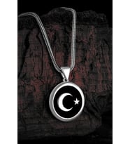 Türk Bayrağı Ay Yıldız Erkek Gümüş Kolye Zincir 6014717771720