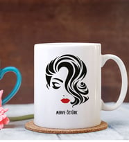 BK Gift Kişiye Özel Bayan Moda Tasarımı Beyaz Kupa Bardak - 3