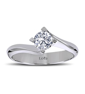 Lova E Renk 0,45 Karat Pırlanta Tektaş Yüzük - 1040054