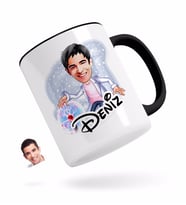 BK Gift Kişiye Özel Erkek Elektrik Mühendisi Karikatürlü Siyah Kupa Bardak-1