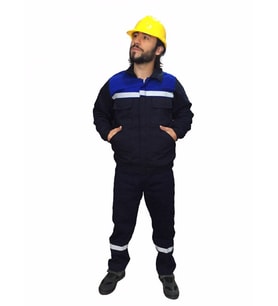 İş Takımı 7/7 Gabardin %100 Pamuk Kapitoneli Reflektörlü (Lacivert)