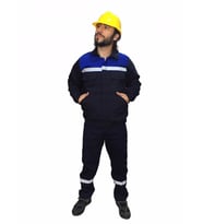 İş Takımı 7/7 Gabardin %100 Pamuk Kapitoneli Reflektörlü (Lacivert)