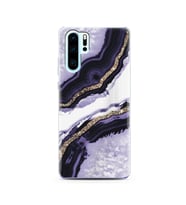 Mor Kumsal Tasarımlı Süper Şeffaf Silikon Telefon Kılıfı Huawei P30 Pro 
