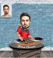 Kişiye Özel Dj Karikatürlü Ahşap Biblo Bay-1