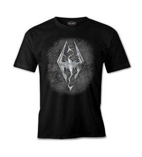 Skyrim - Dragon Siyah Erkek Tshirt