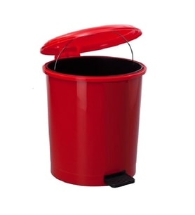 Safell Plastik Pedallı Çöp kovası 30 litre - İç Kovalı - Kırmızı