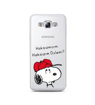 Snoopy Tasarımlı Süper Şeffaf Silikon Telefon Kılıfı Samsung E7