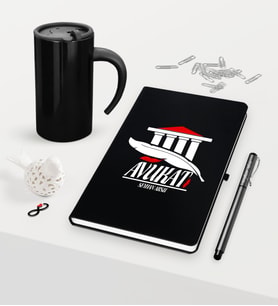 BK Gift Kişiye Özel Avukat Temalı Siyah Defter Kalem ve Termos Mug Seti - 3 (Model 1)