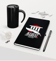 BK Gift Kişiye Özel Avukat Temalı Siyah Defter Kalem ve Termos Mug Seti - 3 (Model 1)