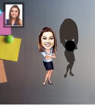 Kişiye Özel Öğretmen Karikatürlü Ahşap Magnet Bayan-5