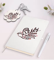 BK Gift Kişiye Özel Reiki Uzmanı Beyaz Defter Kalem ve Anahtarlık Hediye Seti-2 (Model 1)