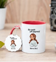 Siz Sanki Çok Şeysiniz Kırmızı Kupa Bardak ve Anahtarlık Set