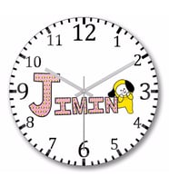 Bts Meets BT21 Jımın Duvar Saati Bombeli Gercek Cam