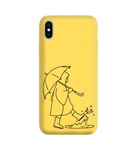 Iphone X Çizgi Tasarımlı Sarı Lansman Telefon Kılıfı