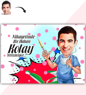 BK Gift Kişiye Özel Bay Diş Hekimi Karikatür Baskılı Yaş Pasta İçin Yenilebilir Şekerli Kağıt  4(Sadece Kağıt)