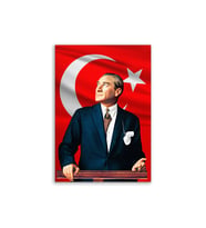 Atatürk Posteri Deri Tablo 50x70cm