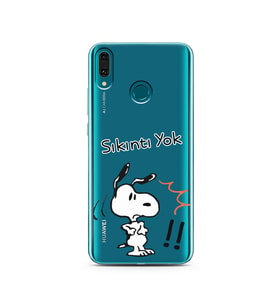 Snoopy Tasarımlı Süper Şeffaf Silikon Telefon Kılıfı Huawei Y9 2019