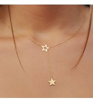 24 Ayar Has Altın Kaplama Yıldız Harf Gümüş Kolye (Gold)