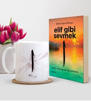 BK Gift Kişiye Özel Elif Gibi Sevmek Kitabı  Kupası Hediye Seti
