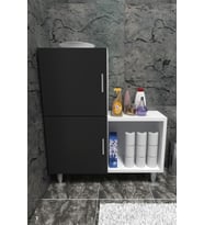 Moonlife 2 Kapaklı L Çok Amaçlı Banyo Dolabı Siyah