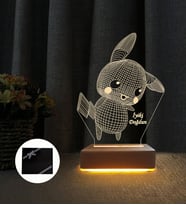 Pikachu Doğum Günü Hediyesi Lamba İyiki Doğdun Yazılı Lamba Pikachu Gece Lambası (Sarı)
