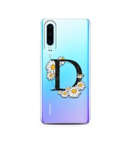 Papatya Harf Tasarım Süper Şeffaf Silikon Telefon Kılıfı Huawei P30   D-Harfi